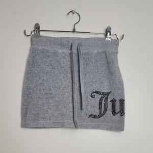 Juicy Couture Gray Velour Mini Skirt - Y2K Aesthetic - Women's Size XS